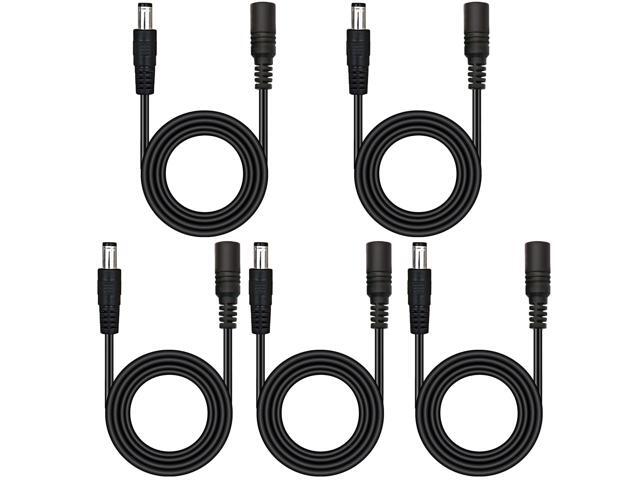 5Pcs Male to Female DC Extension Cable 3.3ft/1Meter, 5.5mm x 2.1mm Extension Cord DC Plugs Extension Cable 12V Led Extension Cables for CCTV...