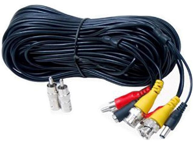 VideoSecu 50ft Audio Video Security Camera BNC Power Cable Pre-Made All-in-One Extension Wire Cord with BNC RCA Connectors for CCTV Surveillance...
