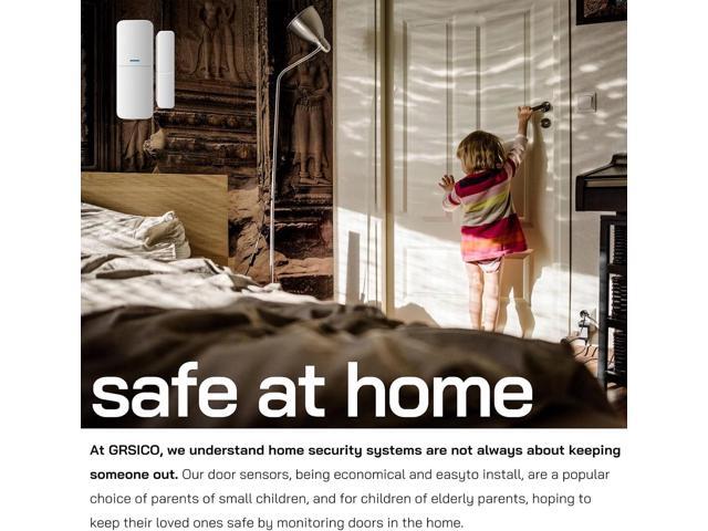 Home Alarm System 5-Piece kit, Door Window Sensors WiFi Slient Alarm System for Kids Safety, Wireless Home Alarm Security System DIY, No Contract,...