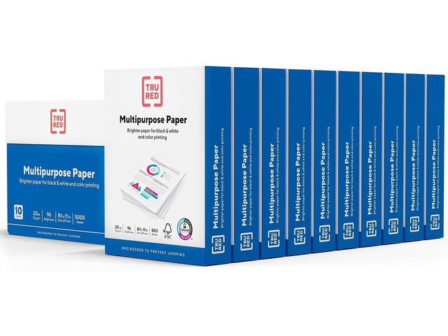 TRU RED Printer Paper, 8.5' x 11' -inch, 20 lbs., For Office, School & Home