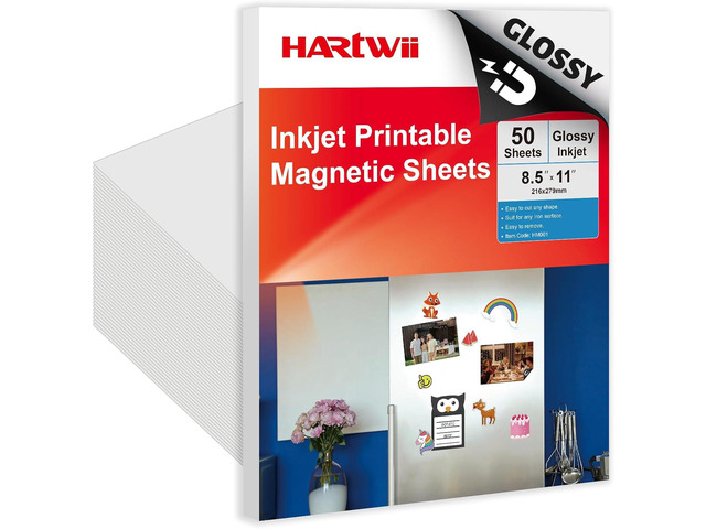 Bulk Printable Magnet Glossy 50 Sheets for inkjet printer Make Refrigerator Photo 13.5mil 8.5 x 11 inches Thick magnetic printer paper for cricut