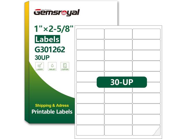 1Ã—2-5/8' Address Labels Printable,1Ã—2-5/8 inch Shipping Label Stickers for Laser/Inkjet Printer,Matte White Small Mailing Sticker Paper,40...