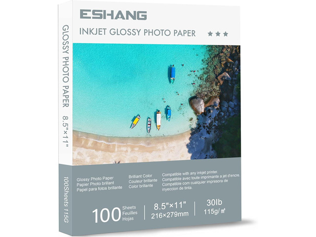 Glossy Thin Printer Paper 8.5x11 Inches 100 Sheets for DIY Chip Bag and Custom Party Favors 30LB