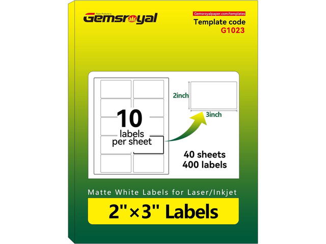Printable Address Labels 2' x 3', White Matte Shipping Label Stickers for Laser & Inkjet Printer,3x2 Inch Name Tags and Custom Sticker Paper,...
