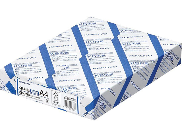 Kokuyo KB paper both FSC-certified paper 64g A4 500 sheets KB-39N (japan import)