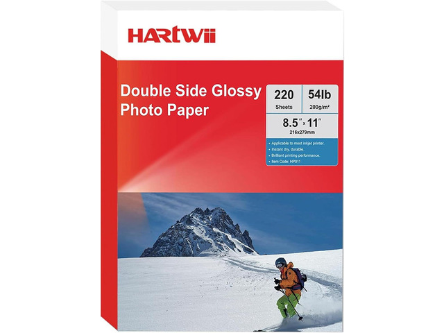 220 Sheets Double Side High Glossy Photo Paper 8.5x11 Inches 54lbs for Inkjet Printers and Dye Ink 200Gsm Suitable for Inkjet Printing Printer