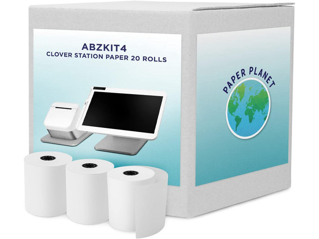 Thermal Paper for Clover POS (Clover Station Thermal Printer) by Paper Planet Credit Card Receipt Rolls for C500 C501 C503 C100 P100 20 Rolls