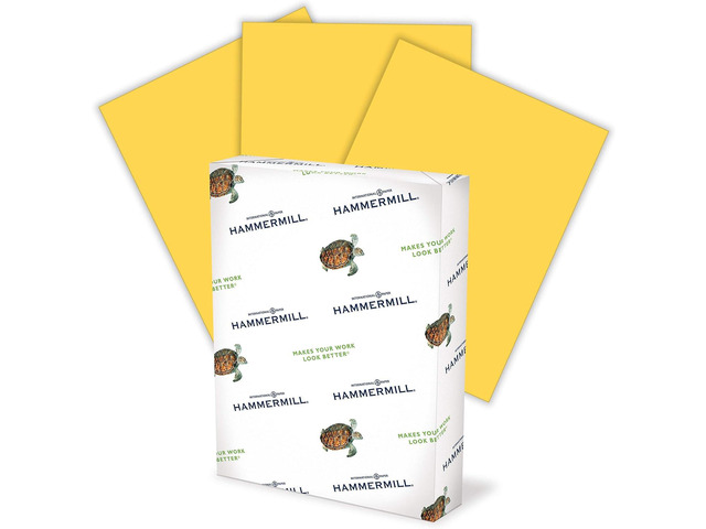Hammermill 103168 Recycled Colored Paper, 20lb, 8-1/2 x 11, Goldenrod, 500 Sheets/Ream