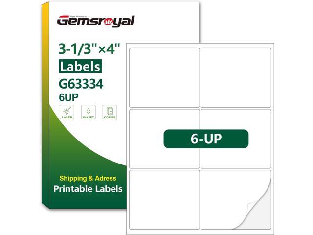 3-1/3×4 Address Labels Printable,3-1/3×4 Matte White Shipping Label Stickers for Laser/Inkjet Printer,Large Moving Sticker Paper,40 Sheets,240...