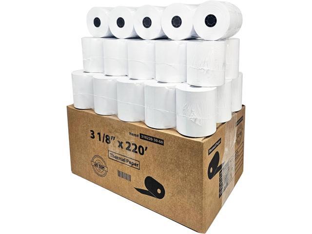 (30 Rolls - 60 GSM Heavy Thermal) 3 1/8 x 230 Thermal Paper Receipt Rolls fits all Clover POS Cash Register Printers, Star Micronics SCP700 TSP100...