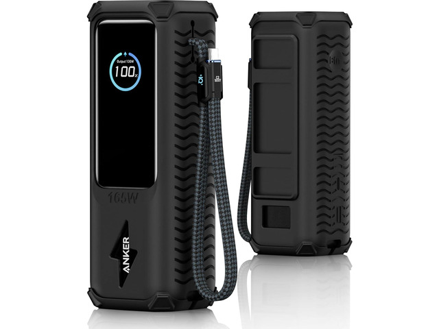 YWXTW Silicone Case for Anker Laptop Power Bank (25,000mAh/165W) - Shockproof Drop-Resistant, Built-in Cable Storage Non-Slip Grip, Hidden Dust...