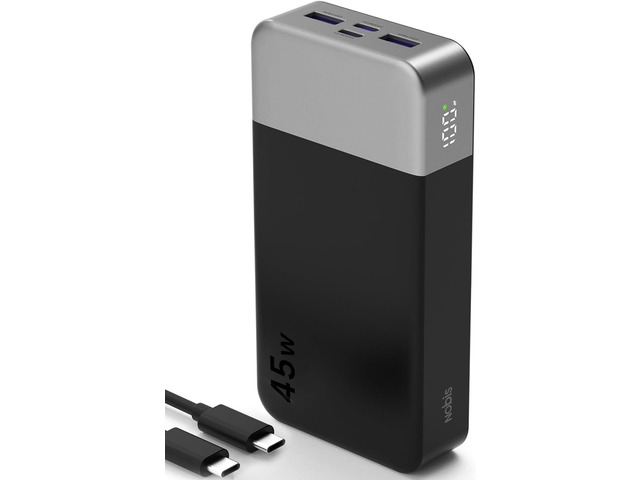 NOBIS Portable Charger,20000mAh 45W Power Bank Fast Charging, Battery Pack with 2 USB-C (in/Out) & 2 USB-A, Digital Display & Small Current Mode,...
