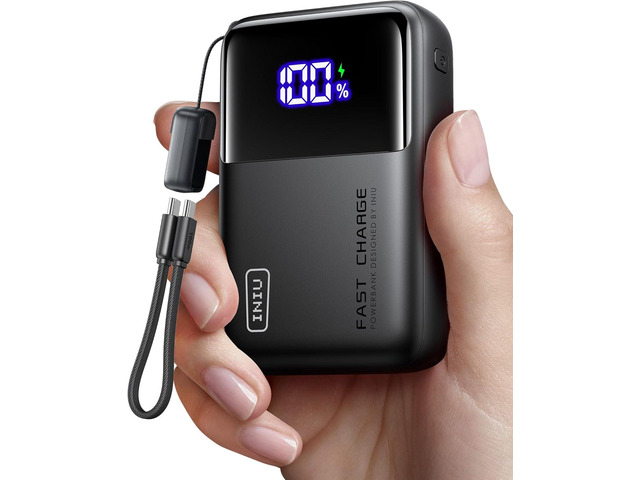 INIU 20000mAh Laptop Power Bank, Ultra Compact 65W PD Dual Fast Charging Portable Charger, Flight-Safe Battery Pack with USB C Cable for Travel...