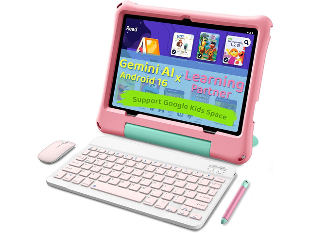 aiprotablet Kids Tablet, Android 16 Tablet for Kids 10 inch Octa-Core 2.2GHz with Case, 30GB RAM 64GB ROM, 2TB Expand, Parental Control, Dual...
