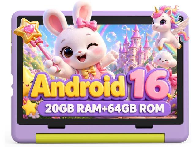 Urao Kids Tablet, Android 16 Tablet for Kids 10 inch with Case, 20GB RAM 64GB ROM 1TB TF Card Expandable for Toddler Children, Parental Control,...