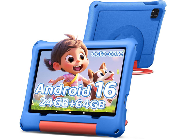 aiprotablet 10 inch Kids Tablet, Android 16 Tablet for Kid, Octa-Core CPU, 24GB RAM, 64GB ROM 1TF Card Expandable for Toddler Children,Tablets with...
