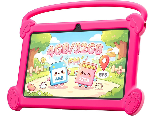 DIGITHINK Kids Tablet 7 inch 3-9 with Protective Case, 4GB (2GB+2GB Expand) RAM 32GB ROM, Toddler Tablets, Andriod Educational Learning...