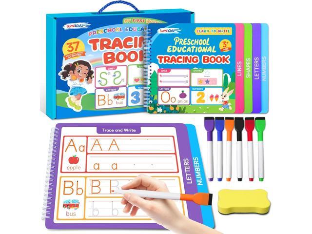 Preschool Learning Activities - Toddler Handwriting Practice and Tracing Books for Kids Ages 3-5, Montessori Busy Book, ABC Letter Number...