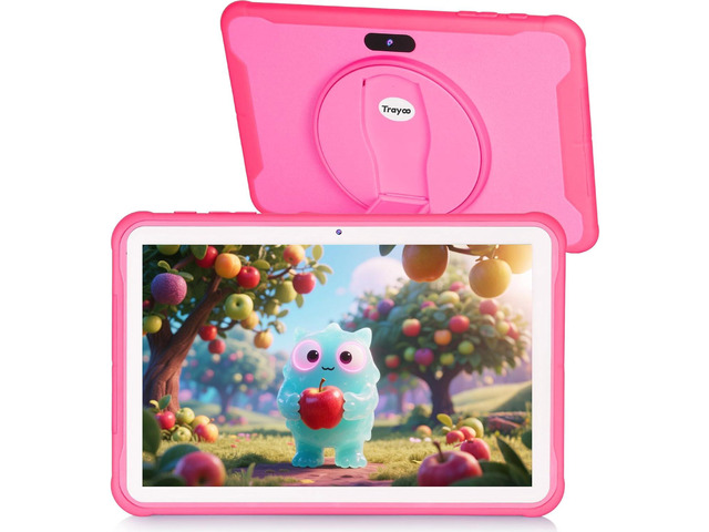 Trayoo Kids Tablet, 10.1 Inches Tablet for Kids with Case Included, 64G Storage, Dual Camera, WiFi, Education Apps Pre-Installed, Parent Control,...