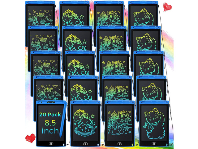 Zhehao 20 Pack LCD Writing Tablet for Kids: 8.5 Inch Colorful Drawing Doodle Boards - Reusable Erasable Doodle Board Educational Learning Toys...