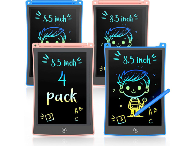 TEKFUN 4 Pack LCD Writing Tablet with Stylus, 8.5in Erasable Doodle Board Mess Free Drawing Pad for Kids, Car Trip Educational Toys Birthday...