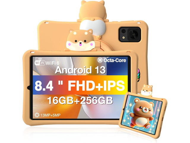T20mini KID Android Tablet with 8.4 FHD+ Display, Octa Core Processor, 9GB +128GB (1TB TF), 5060mAh Battery Kids Tablet, 7.4mm ultra-thin, 5MP +...