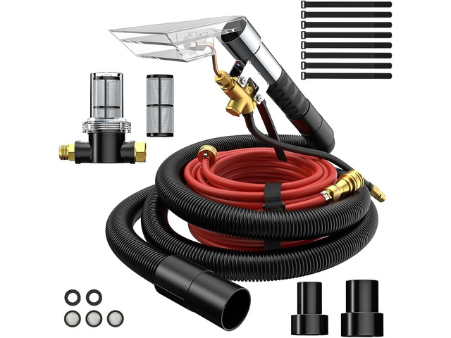 Shop Vac Extractor Kit,Spray Aspirating of Wet Vacuum Hose Extractor Kit,with 50FT Waterline Convert the Universal Shop Vacuum,Into A Professional...
