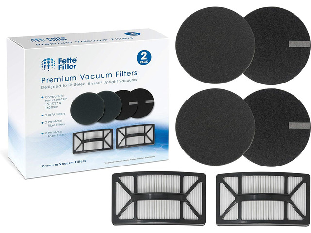 Fette Filter - Vacuum Filter Compatible with Bissell Rewind Pet Vacuum. Compare to Part # 1608225, 1601972 & 1604130. Combo Pack