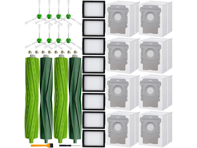 26 Pack Replacement Parts accessories for iRobot Roomba i3 i3+ i4 i6 i6+ i7 i7+ E5 E6 E7 j7 I & E j Series Vacuum Cleaner,2 Set Rubber Brushes,8...