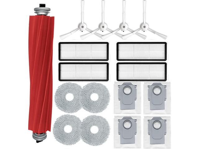Accessories Kit Compatible with Roborock Qrevo S/Qrevo Maxv/Qrevo S/Qrevo Plus Robtic Vacuum Cleaner,17 Spare Parts,1 Main Brush Roller,4 Side...