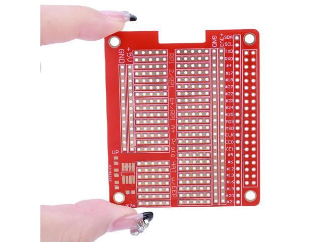 DIY Prototype Expansion Board PCB Shield Board Kit PCB Shield Red Expansion Board for Raspberry RPi Prototype Hat Breadboard