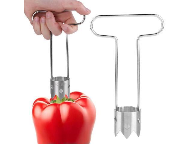 Red Bell Pepper Corer 304 Stainless Steel Fruit and Vegetable Corer Tool Pepper Deseeder for Vegetables Fruit Kitchen Utensils