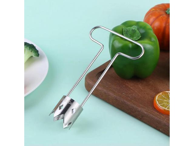 Red Bell Pepper Corer 304 Stainless Steel Fruit and Vegetable Corer Tool Pepper Deseeder for Vegetables Fruit Kitchen Utensils