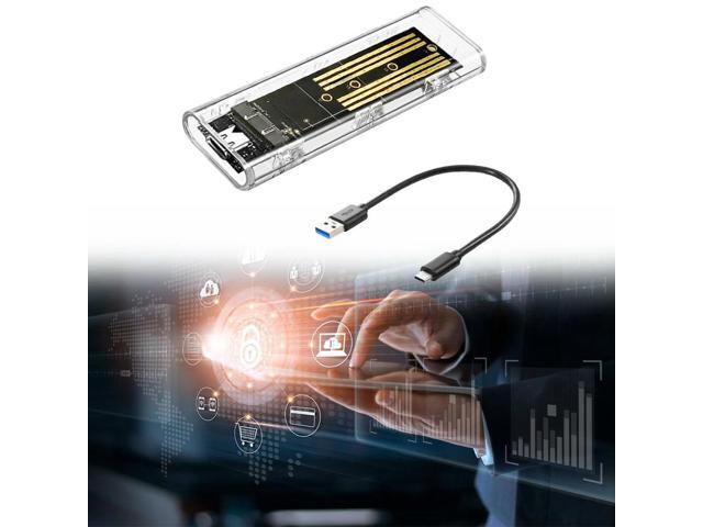 M.2 NGFF SATA Type C USB 3.1 Transparent External SSD Case 10Gbps SSD Enclosure External SSD Adapter for 2230/2242/2260/2280