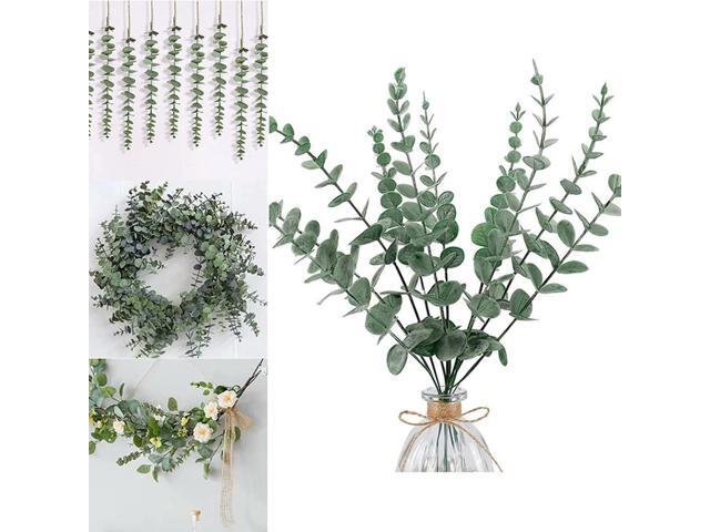 20PC 38CM Artificial Grasses Fake Greenery Plant Greenery Stem Eucalyptus Stems Decor Floral Home Decor Fake Eucalyptus Branches