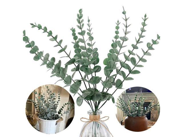 20PC 38CM Artificial Grasses Fake Greenery Plant Greenery Stem Eucalyptus Stems Decor Floral Home Decor Fake Eucalyptus Branches