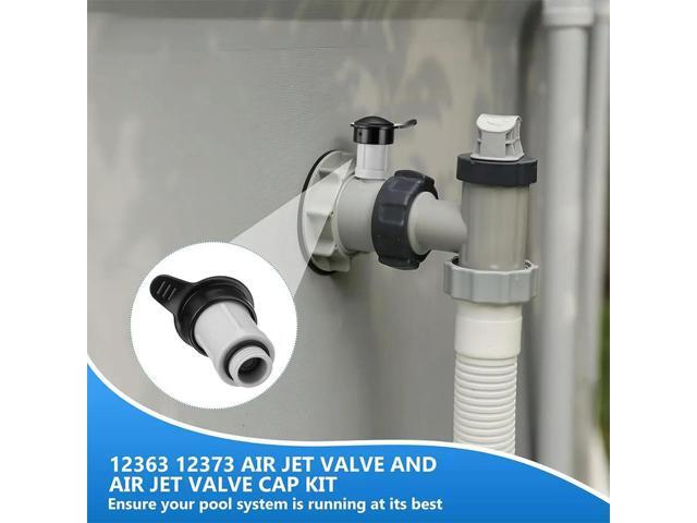 1-10X 12363 12373 Air Jet Valve & Air Jet Valve Cap Fit for Intex Above Ground Pool Inlet for 26165EH, 26167EHJAS Pool Accessory
