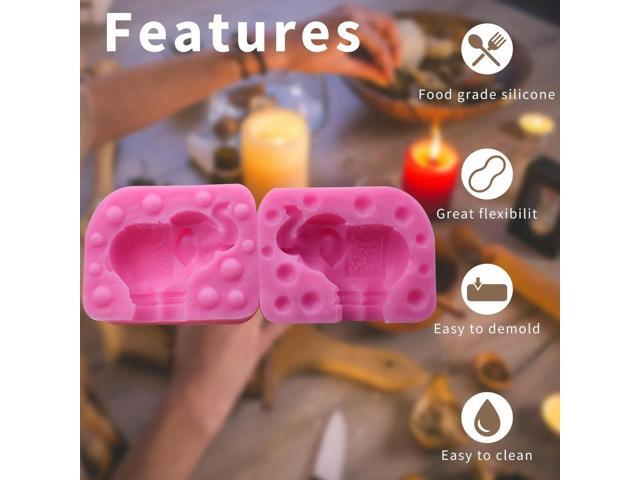 Elephant Silicone Mold Resin Casting Mold Cute Clay Mold 3D Animal Mold for Candle Soap Fondant Chocolate Polymer Clay