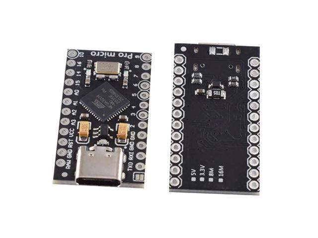 ATmega32U4 USB Type-C Pro Micro Development Board with 2 Row Pin Header Micro USB/Type-C Pro Micro Board for Leonardo USB Board