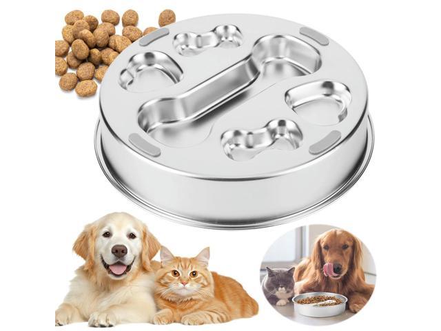 304 Stainless Steel Slow Feeder Dog Bowls with Non-Slip Mat Dog Water Bowl Anti-Choking Pet Bowl for Small & Medium Dogs