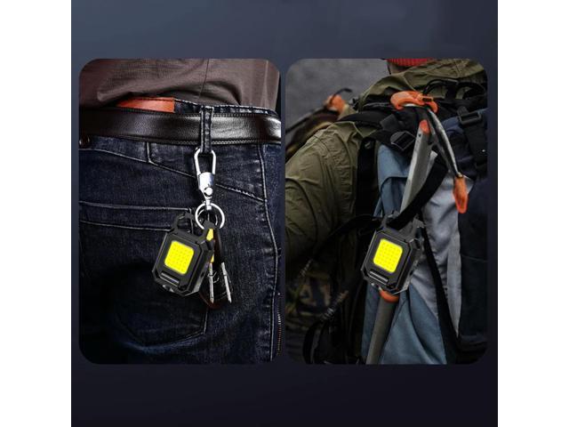 Multifunctional Portable Mini LED Flashlight USB Rechargeable Pocket Keychain Light Outdoor Waterproof Emergency Camping Lantern