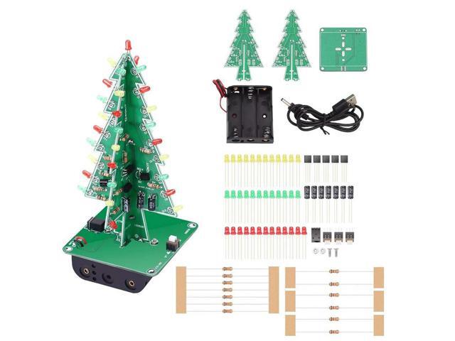 DIY 3D Christmas Tree /USB Powered Soldering Practice Kit Easy Installation Handmade Christmas Decor Kits for DIY Lovers