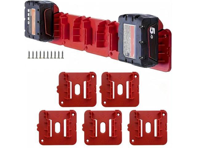 5pcs Holder Wall Mount Base for Milwaukee M18 18V Lithium Wall Hanger for Work Van Shelf Toolbox