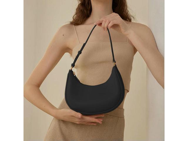 Women Small Tote Bag PU Leather Half Moon Ladies Handbags Fashion Simple Casual Solid Elegant Portable Trend Handbags