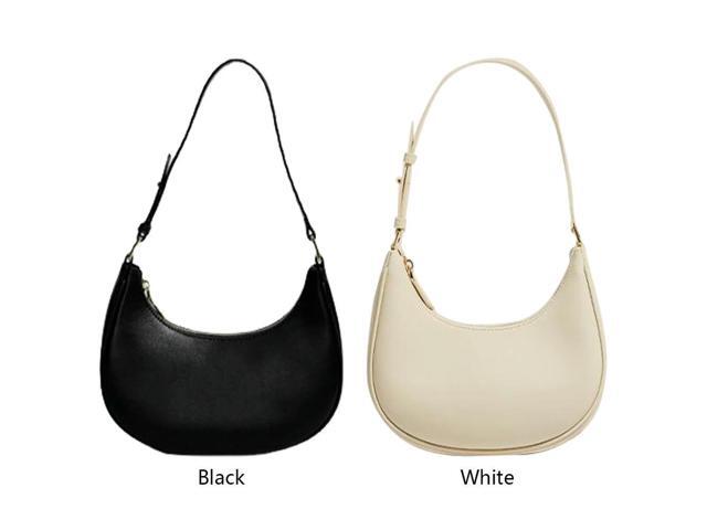 Women Small Tote Bag PU Leather Half Moon Ladies Handbags Fashion Simple Casual Solid Elegant Portable Trend Handbags