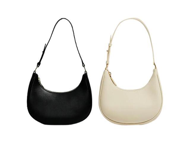 Women Small Tote Bag PU Leather Half Moon Ladies Handbags Fashion Simple Casual Solid Elegant Portable Trend Handbags
