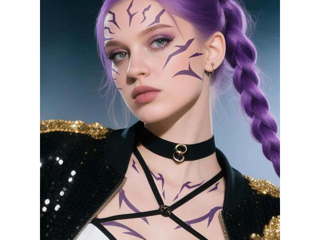 8 Sheets Anime Cosplay Tattoos Stickers Prop Fake Body Arm Chest Tattoos Halloween Cosplay Accessories