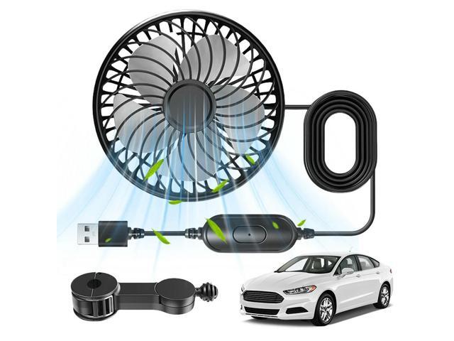 USB Rear Seat Fan 360 Rotatable Car Seat Headrest Fan 3 Speeds Cooling Backseat Fan for Sedan SUV Truck Van