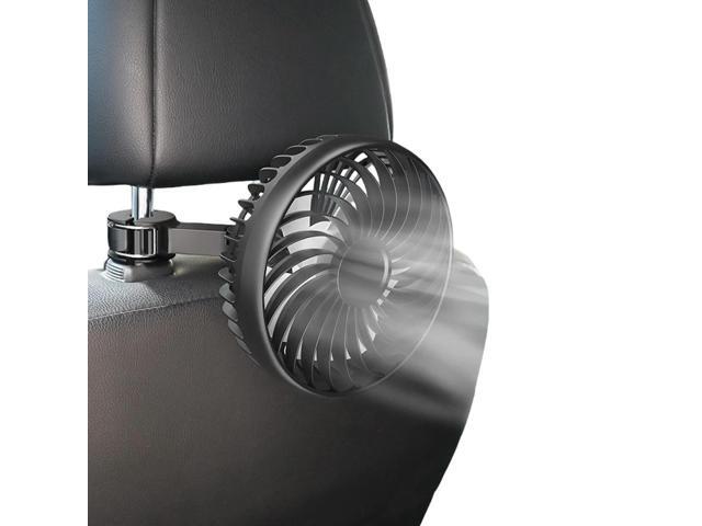 USB Rear Seat Fan 360 Rotatable Car Seat Headrest Fan 3 Speeds Cooling Backseat Fan for Sedan SUV Truck Van