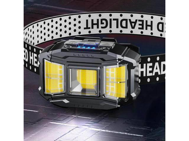 COB LED Strong Light Headlight USB Charging Induction Headlamp Power Display Powerful Headlight Torch for Outdoor Night Fishing